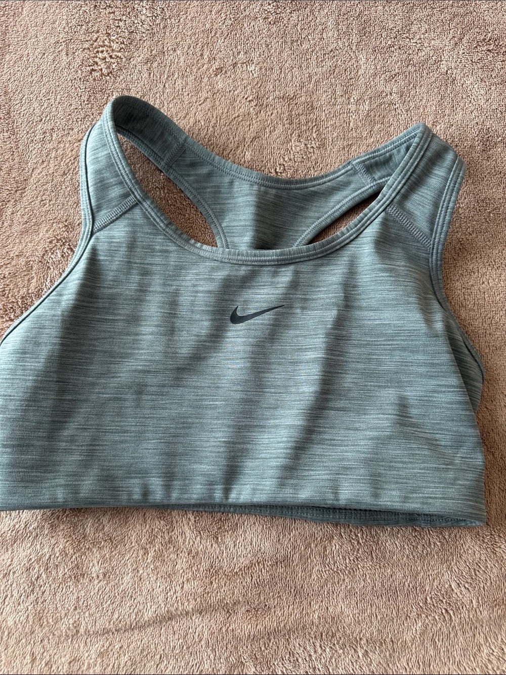 Nike Light Gray Racerback Sports Bra with Swoosh